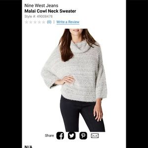 Nine West Jeans Cowl Neck Sweater XL